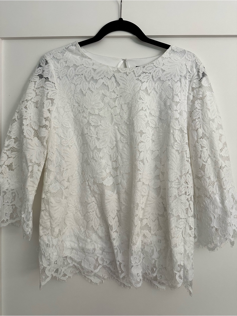 Banana Republic White Floral Lace Blouse